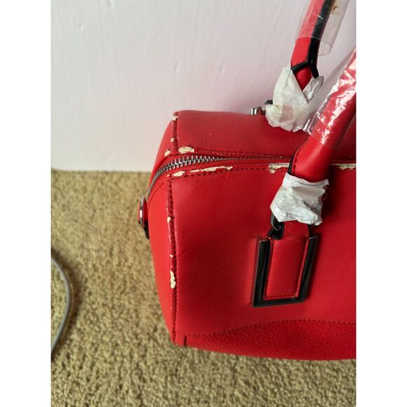 Damaged Defective Peeling Red Calvin Klein Satchel Bowling Bag *missing strap - Picture 6 of 13